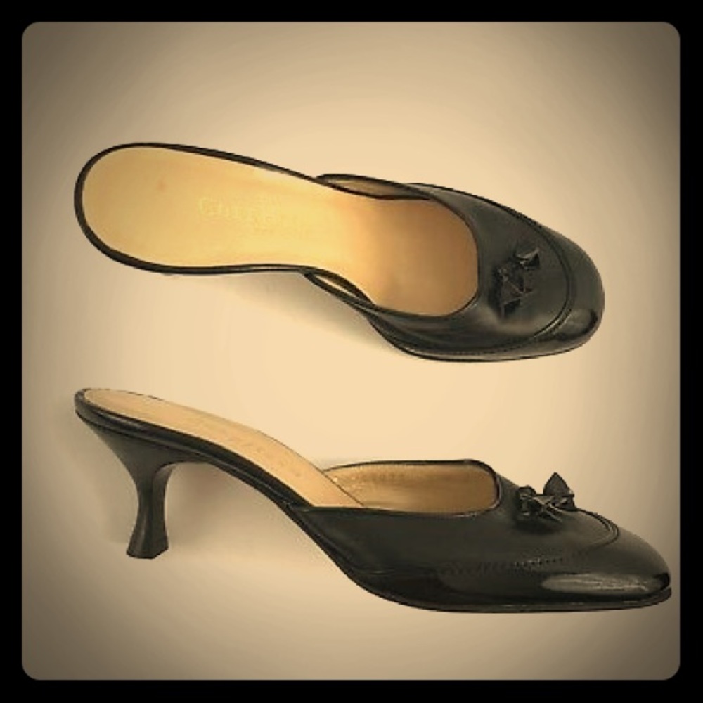COLE HAAN City Slide Mule Kitten Heel Sz 8 B